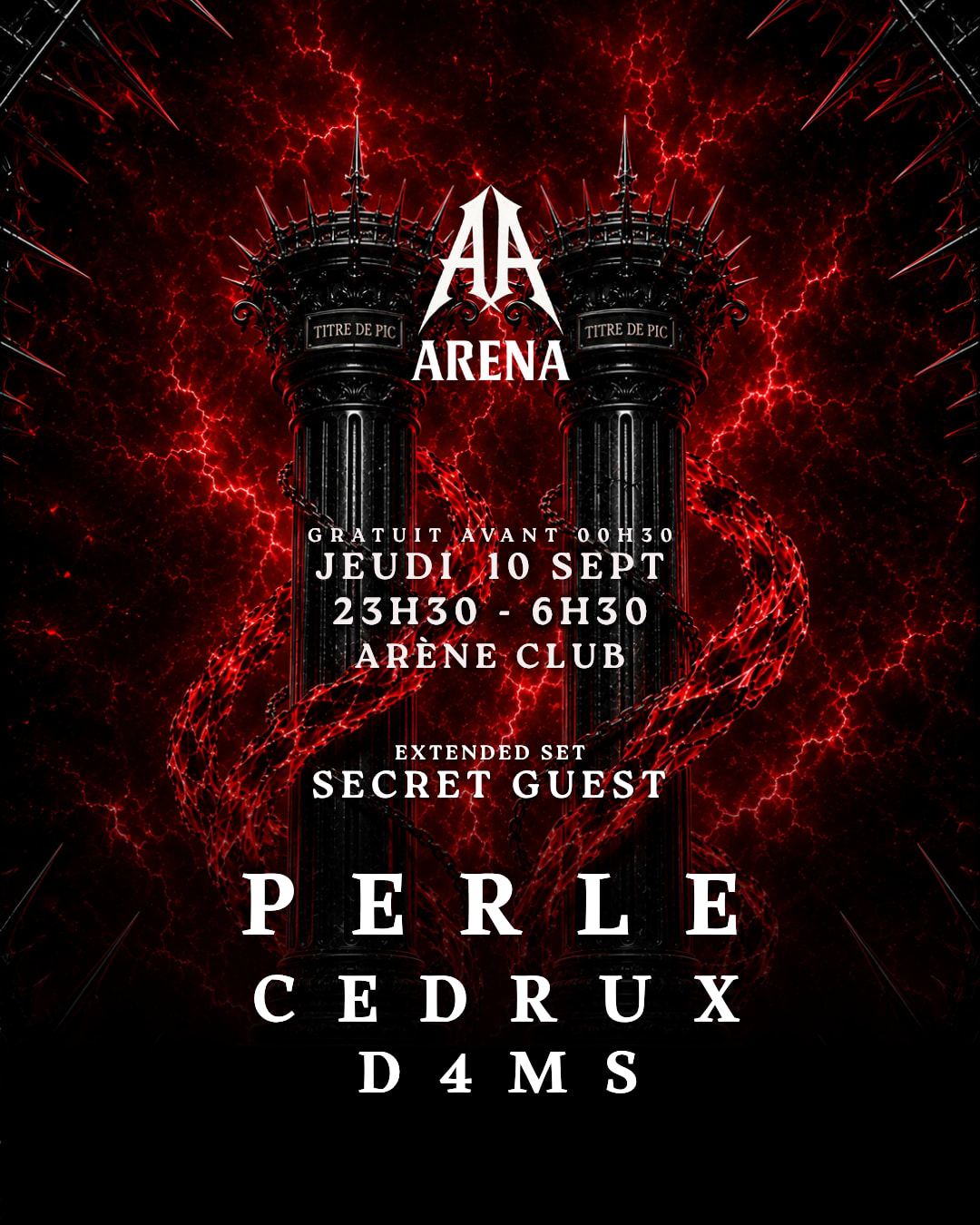 Jeudi Techno Arena : Perle - Cedrux - D4ms