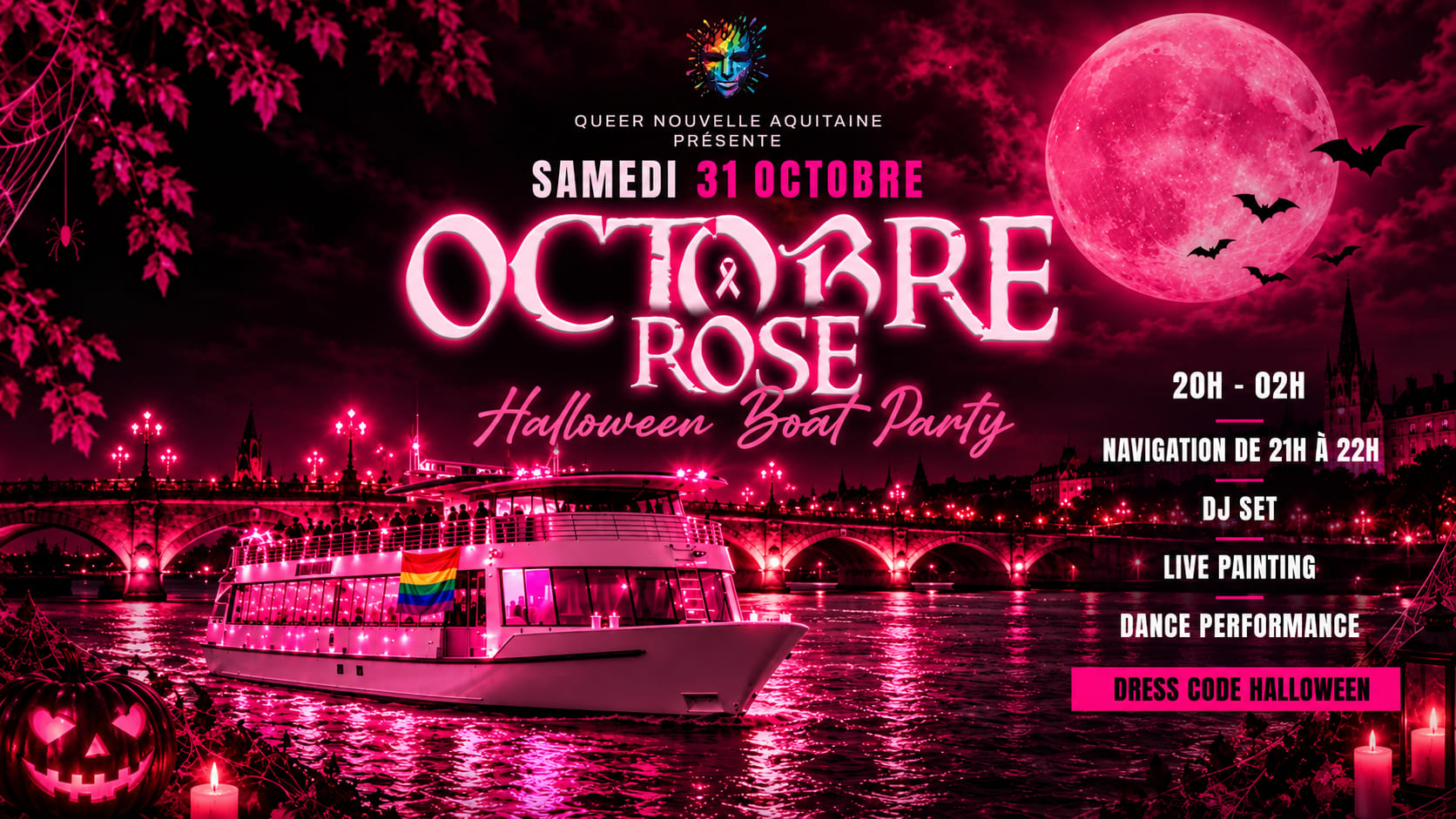 Halloween Boat Party - Octobre Rose