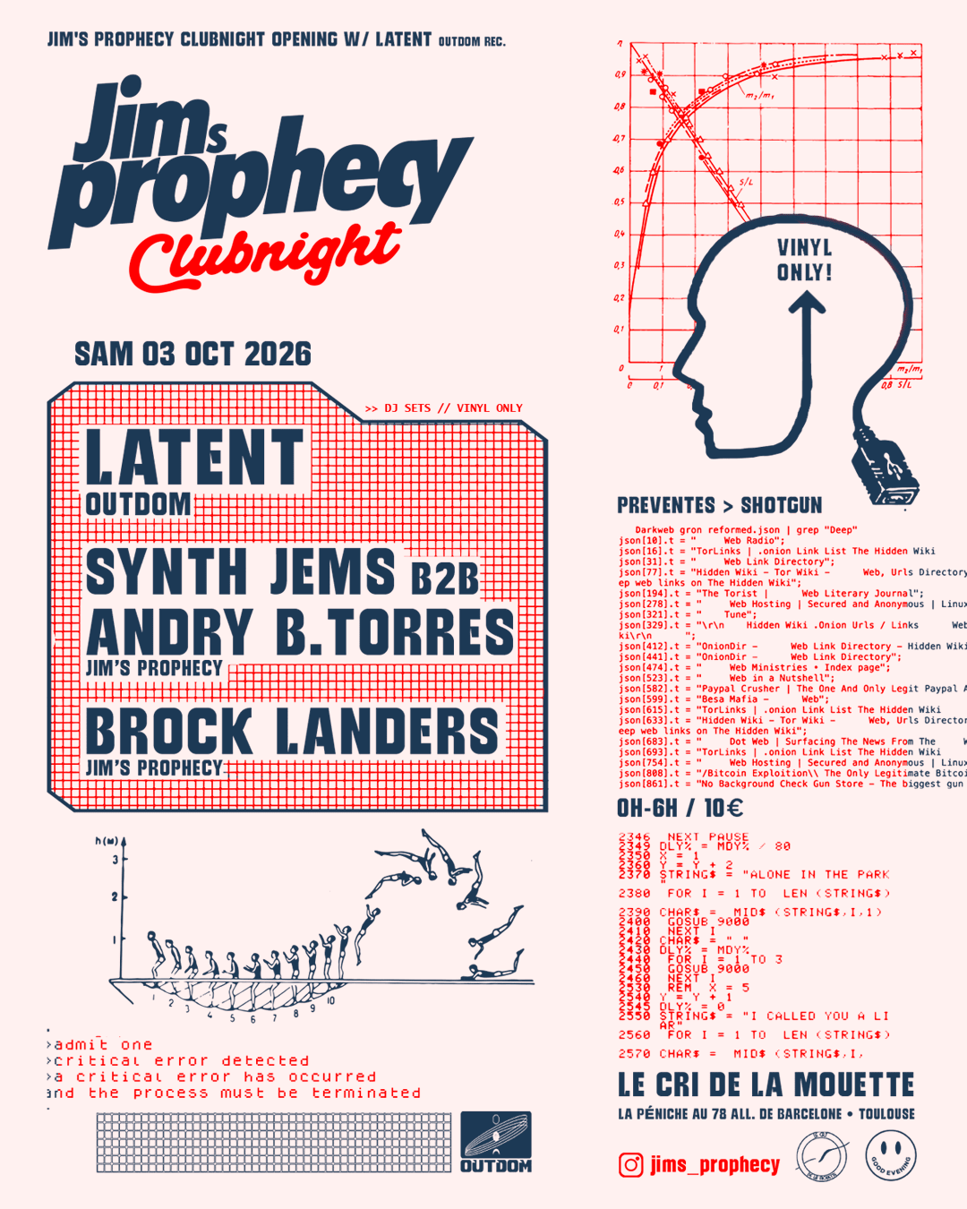 Jim's Prophecy Clubnight Opening W/ Latent - Vinyl Only!