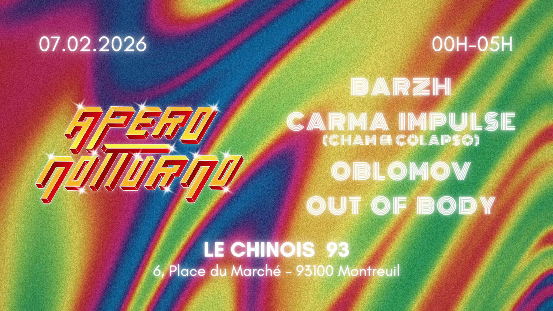 Apero Notturno : Barzh • Carma Impulse • Oblomov • O.O.B