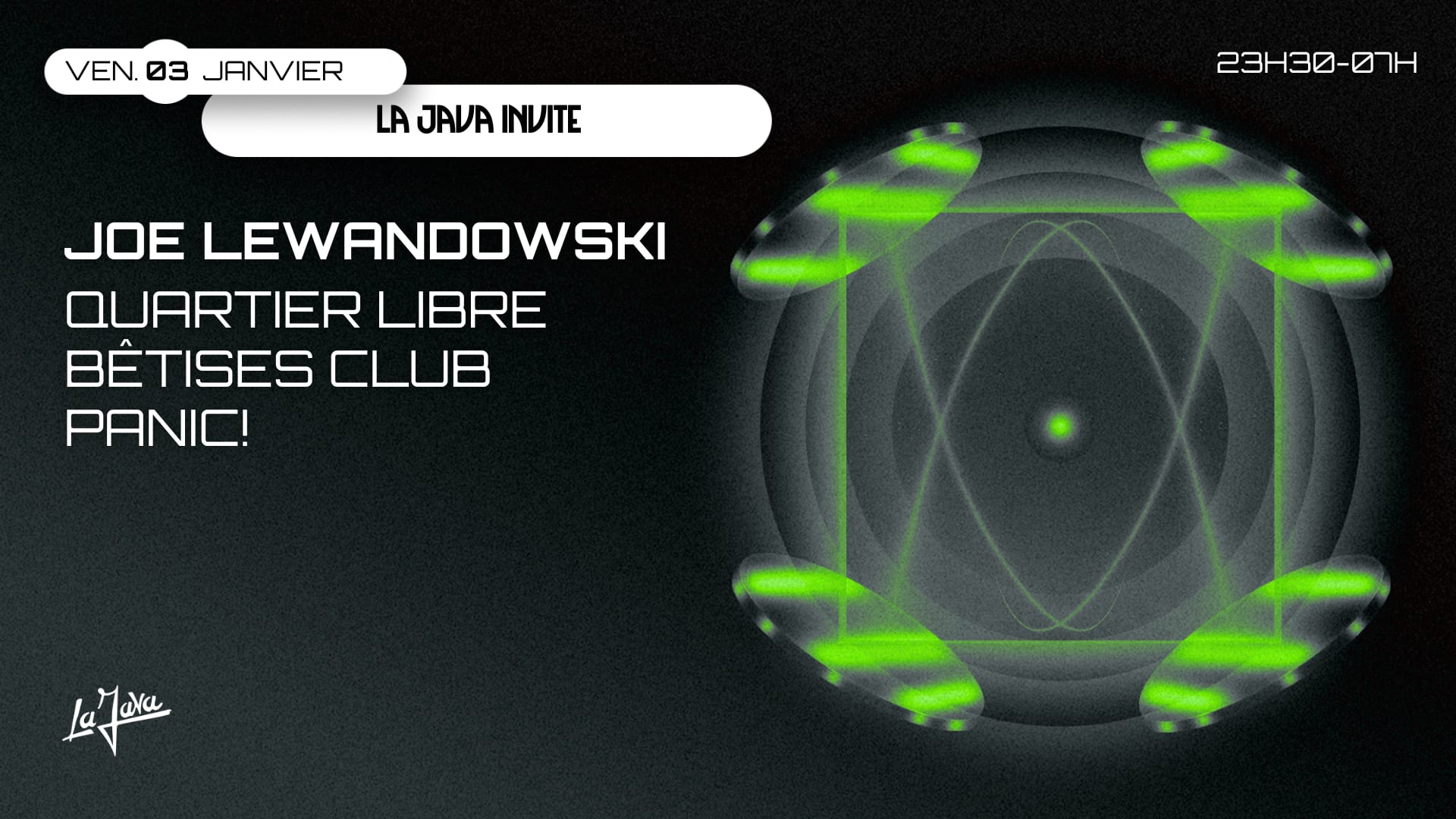 Joe Lewandowski, Quartier Libre, Panic! & More @Lajava