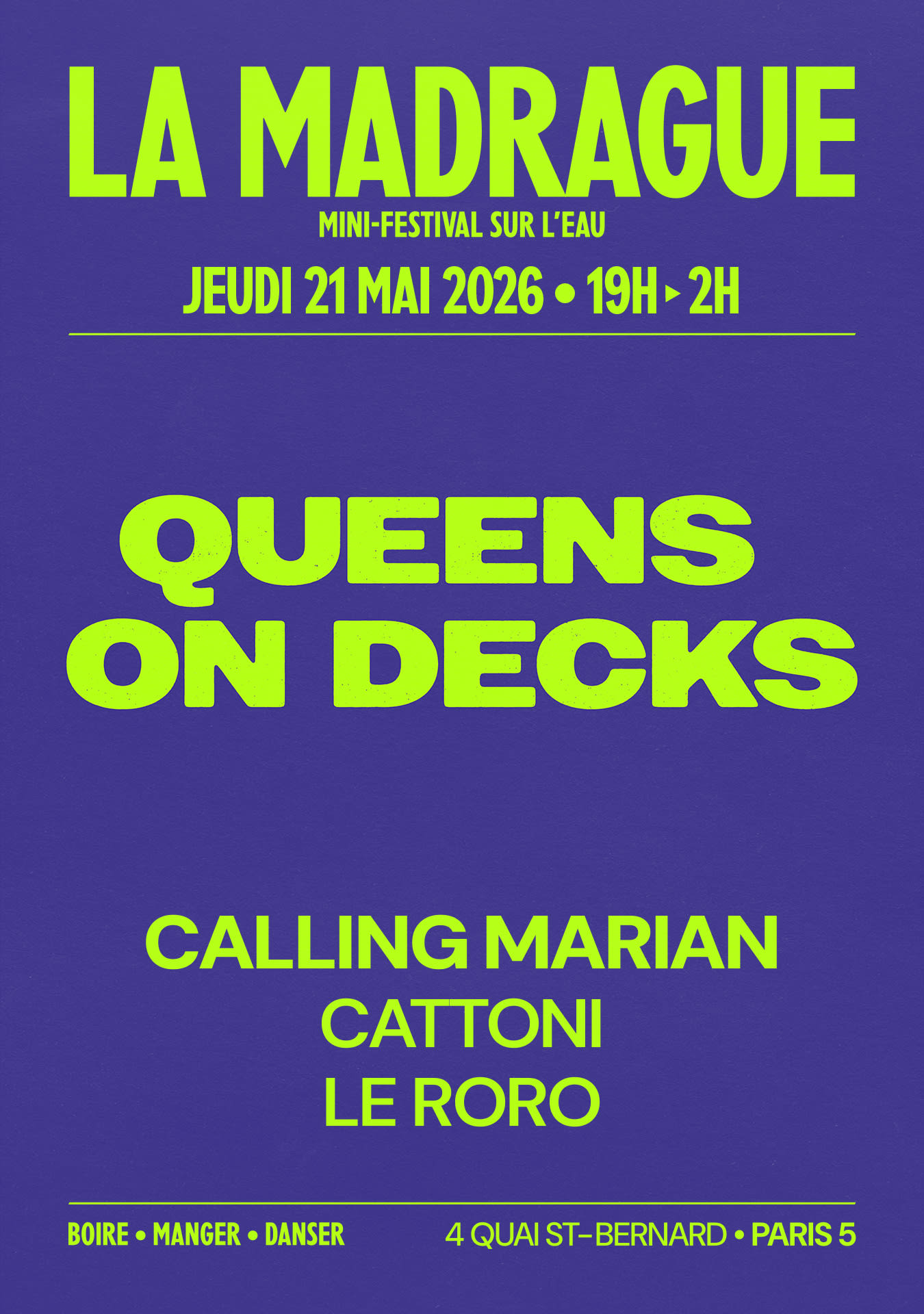 La Madrague — Queens On Decks : Calling Marian,...