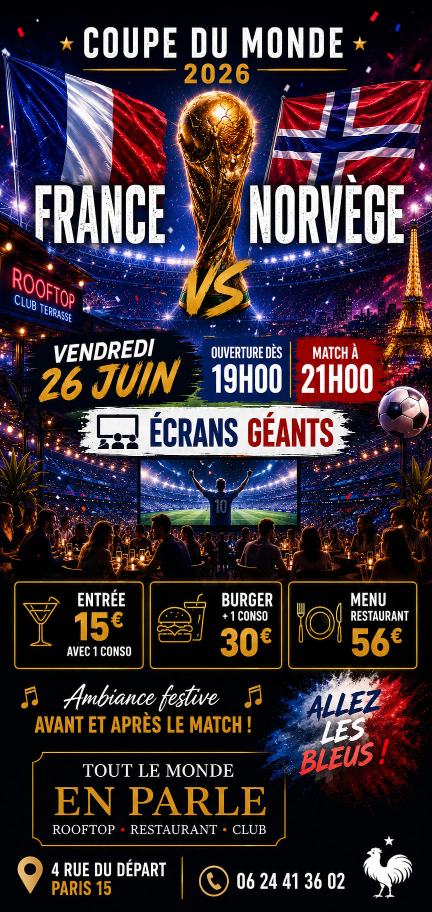 Match France / Norvege  Ecran Geant Open Air / Club
