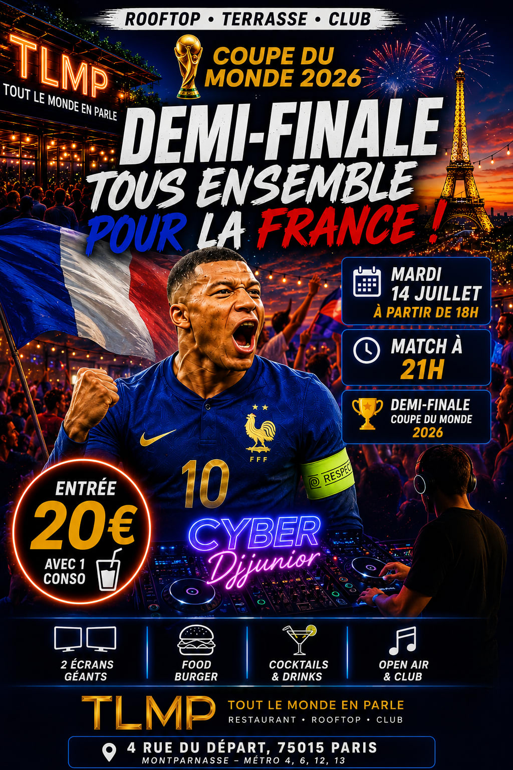 Open Air🌴 France Demi - Final  2 Ecran Geant Food & Club