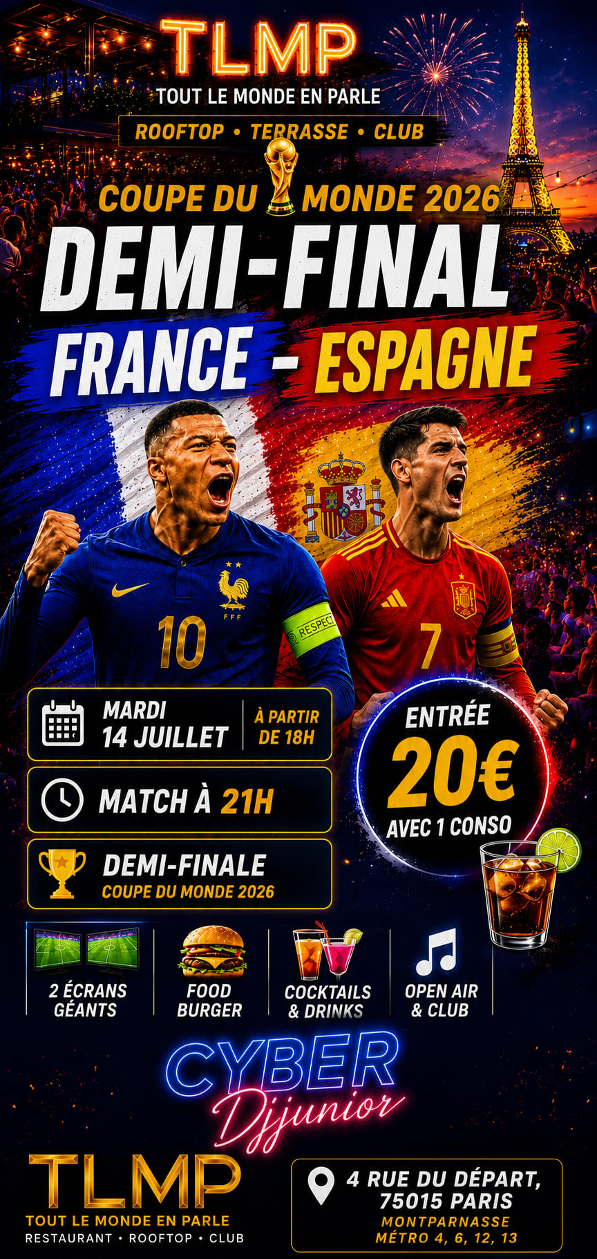 Match France / Espagne Demi-Final ,2 Ecran Geant Dj