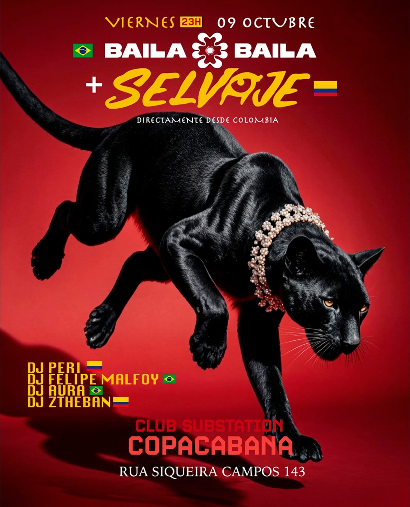 Fiesta Latina Baila Baila + Selvaje (Colômbia) | 09 Octubre