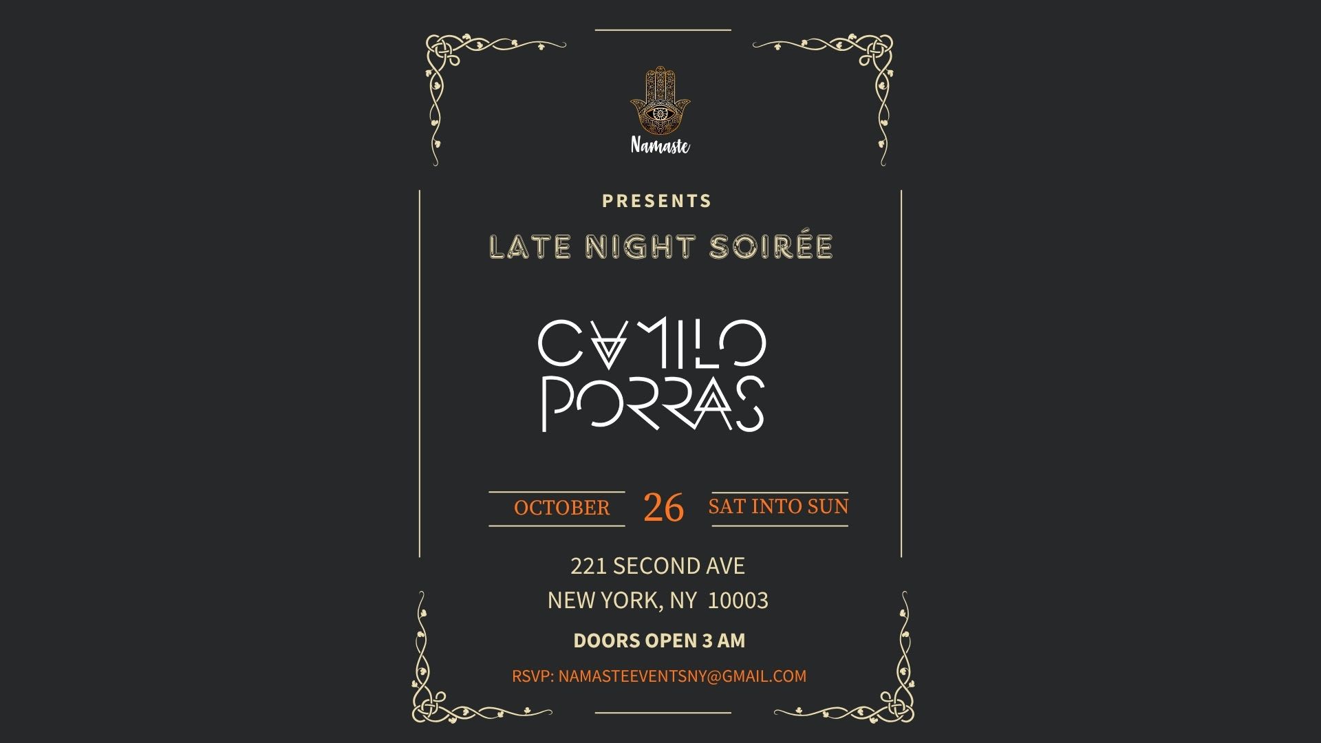Late Night Soirée W/ Camilo Porras 10.26.25