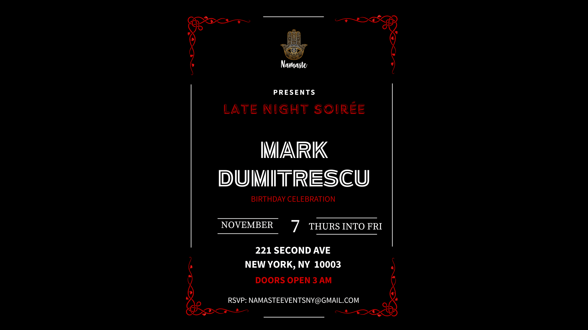 Late Night Soirée W/ Mark Dumitrescu Fri 11.7.25