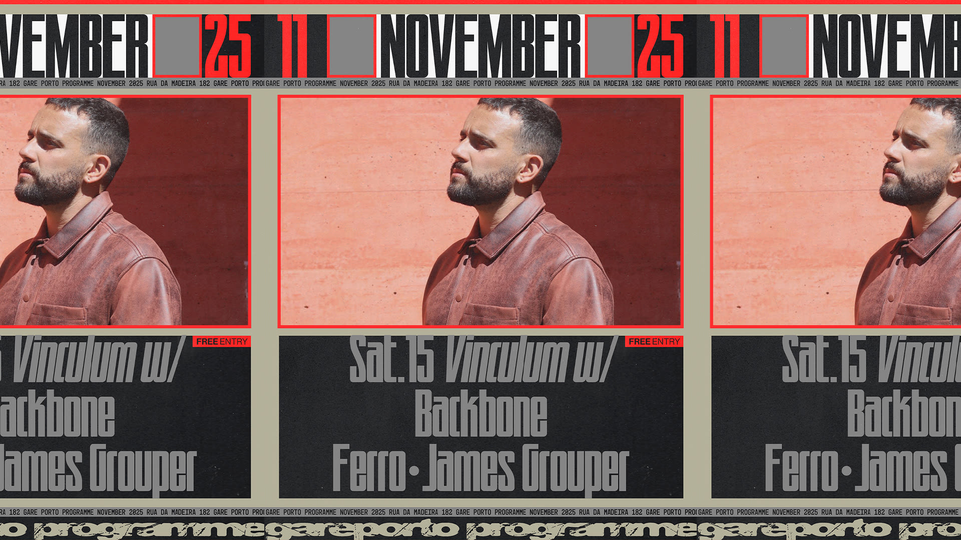Vinculum With Backbone, Ferro, James Grouper (Free Entry)