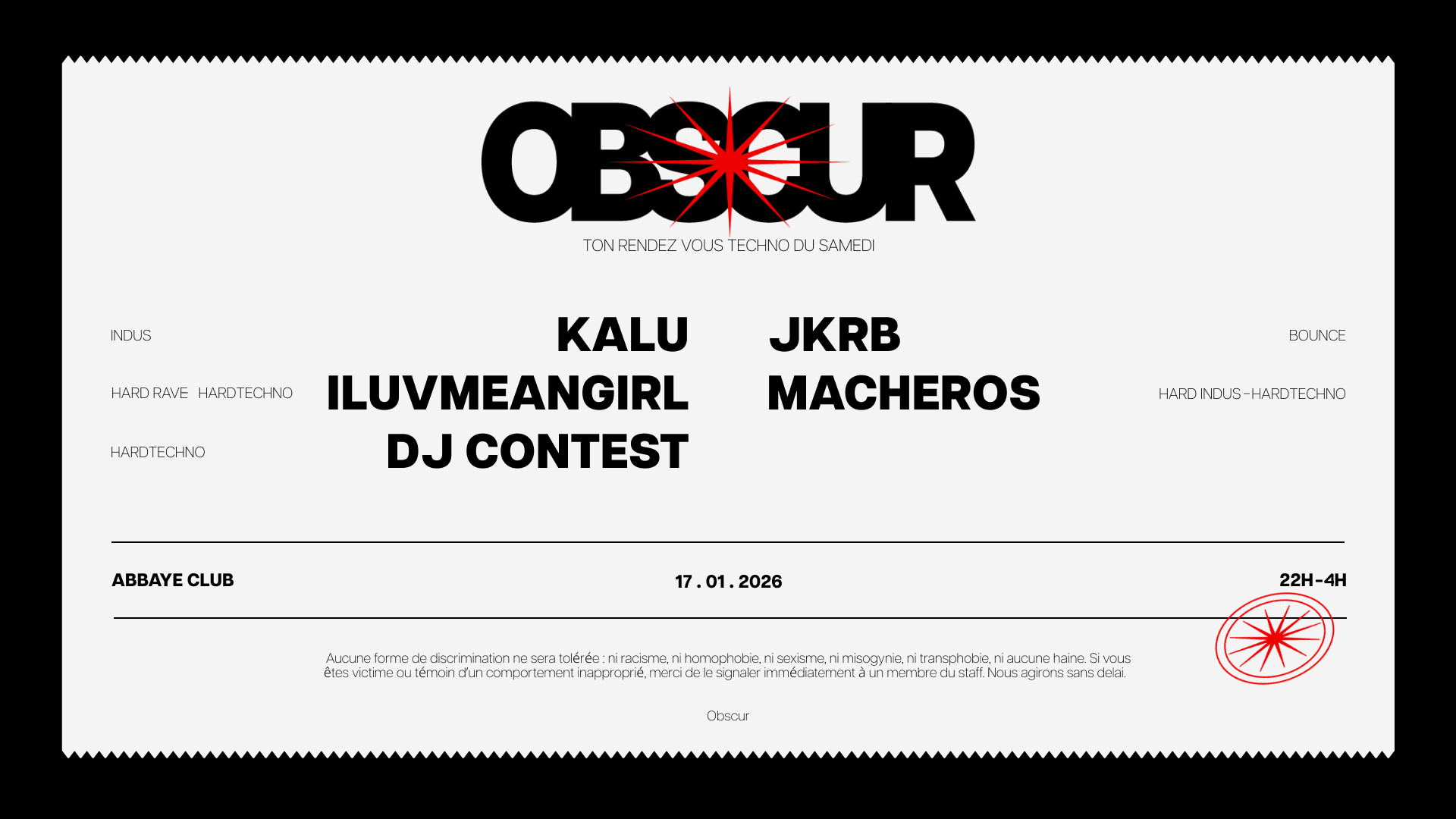 Obscur : Kalu, Jkrb, Iluvmeangirl, Macheros, Dj Contest