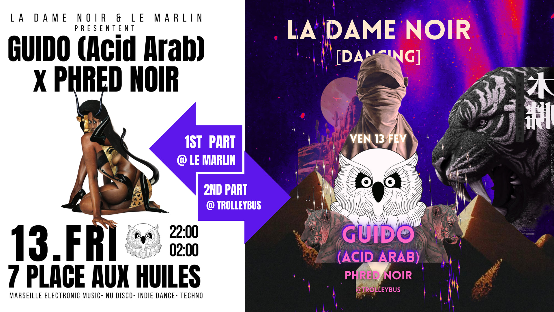 Guido (Acid Arab) & Phred Noir @ Marlin + Trolleybus