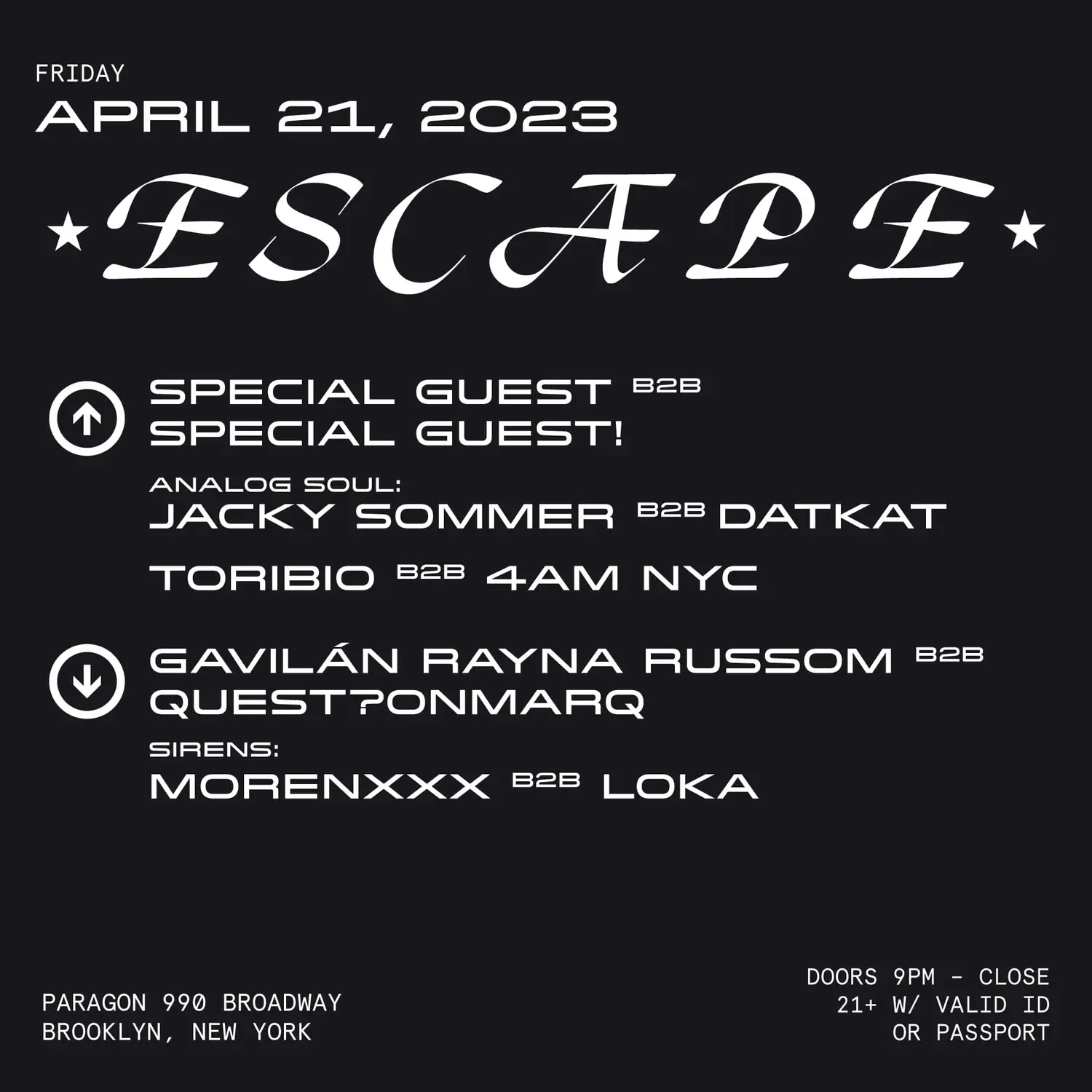 Escape: B2b Night With Analog Soul And Friends