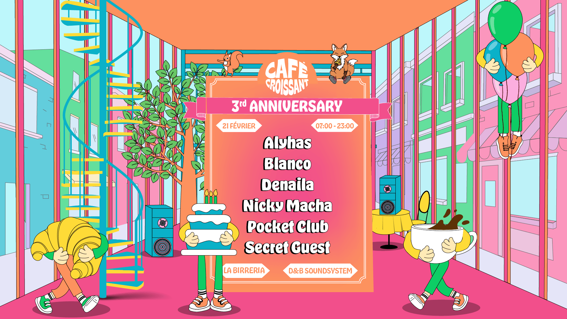 Café Croissant - 3rd Anniversary : Nicky Macha, Denaila, Etc