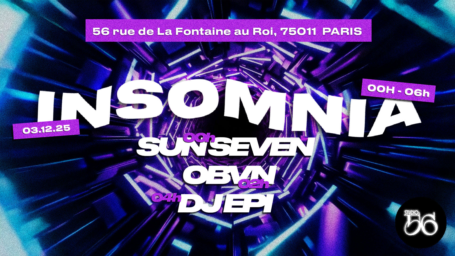 Insomnia W/ Sun Seven,Øbvn,Dj Epi
