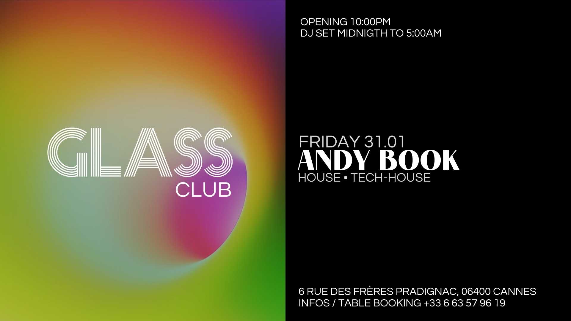 Glass Club Reçoit Andy Book