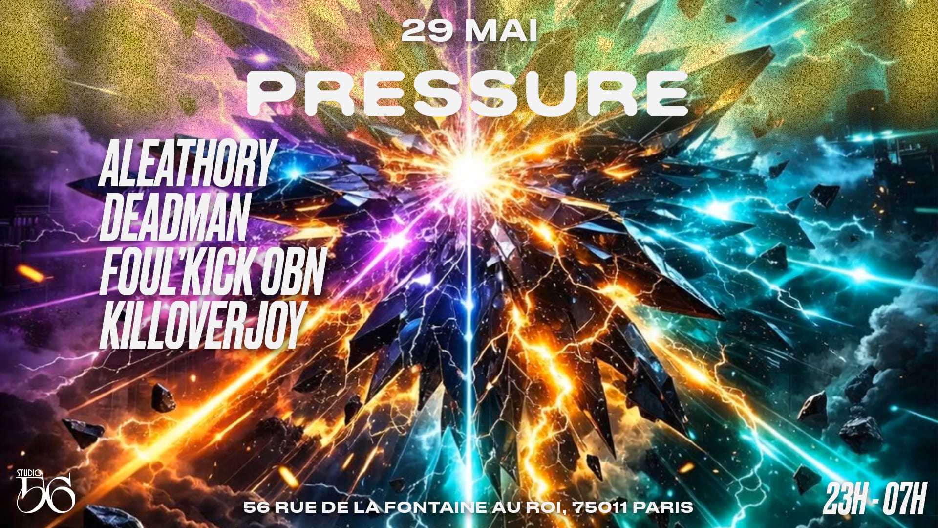 Pressure W/Dj Aleathory, Deadman, Foul’Kick Obn,Killoverjoy