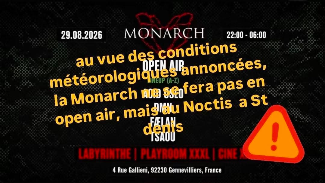 Monarch 29.08.2026 - Noctis Club