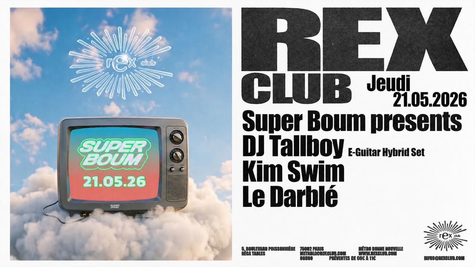 Super Boum Presents: Dj Tallboy (Hybrid Set), Kim Swim