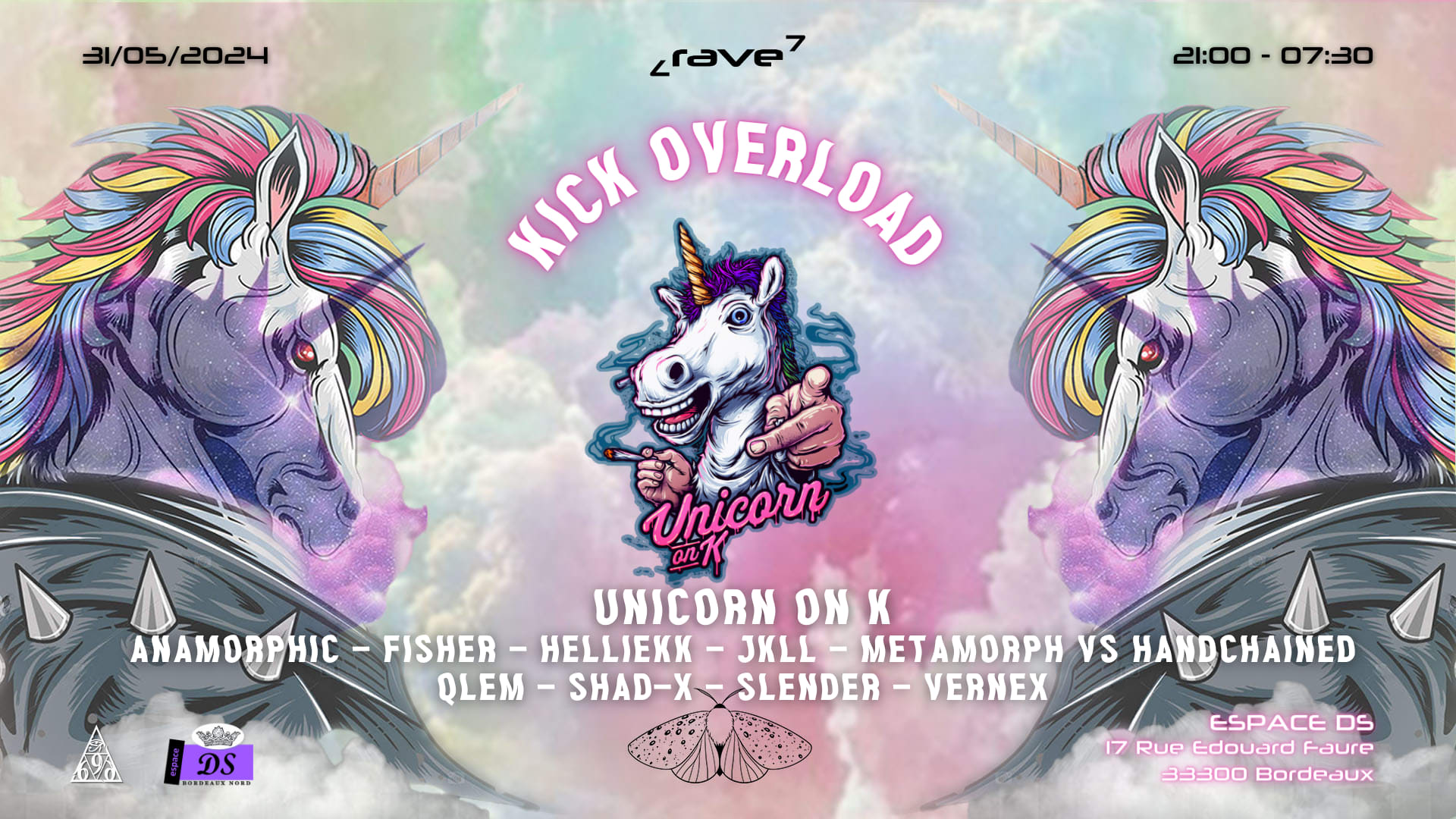 Kick Overload : Unicorn On K / Jkll / Vernex + Guests