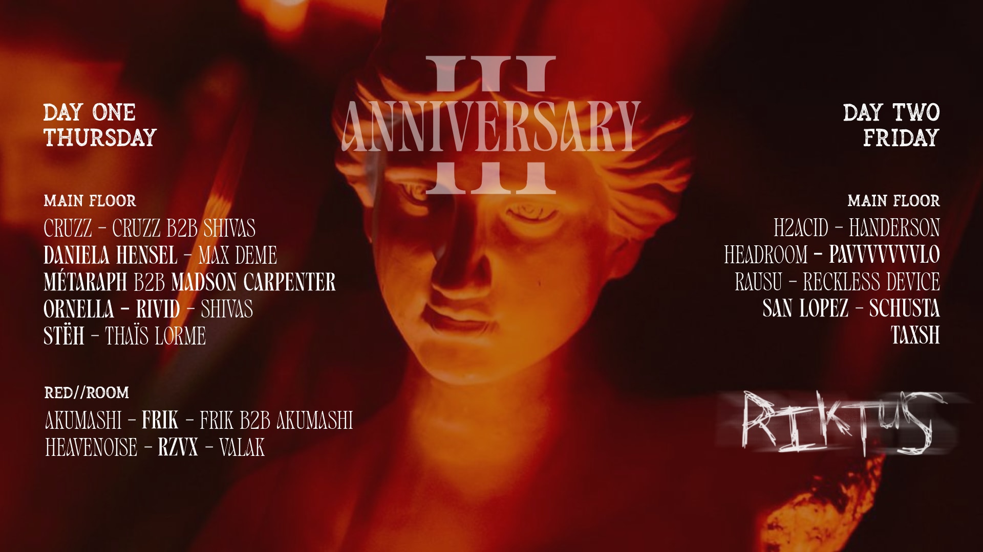 Riktus | 3 Years Anniversary Weekender