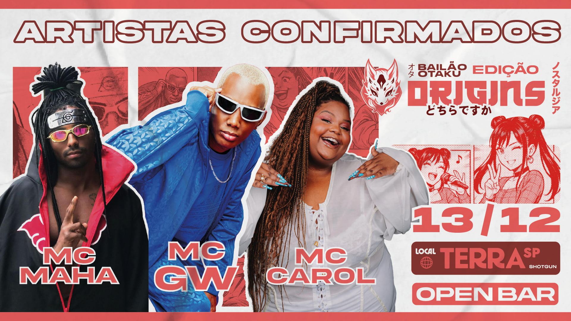 Bailão Otaku - 12 Edição - Origins - Open Bar