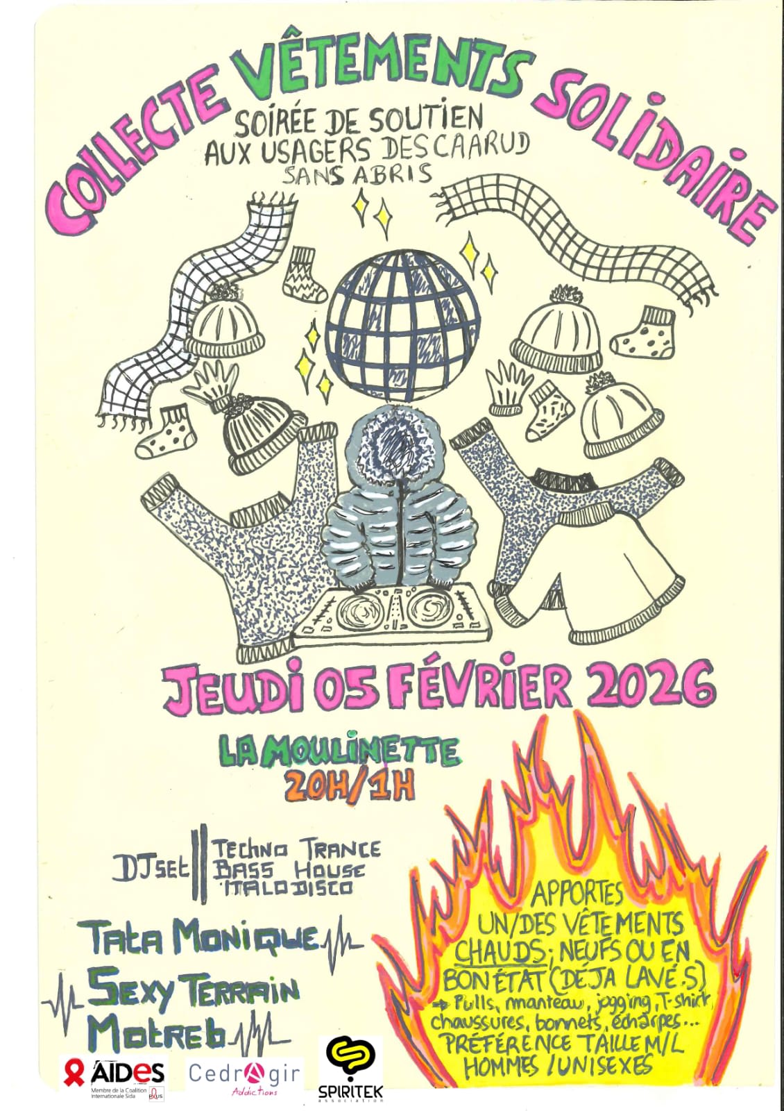 Soirée De Soutien Aux Caruud / Djs & Collecte De Vêtements