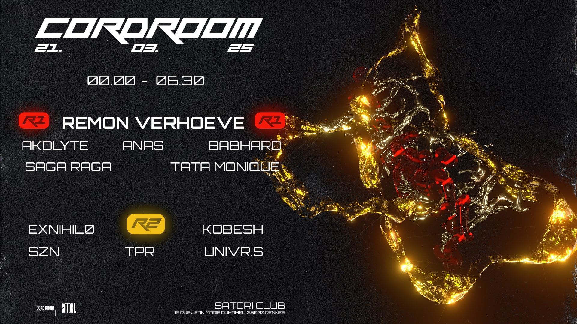 Cordroom X Satori (R1: Hard Techno / R2: Hard Groove/Mental)