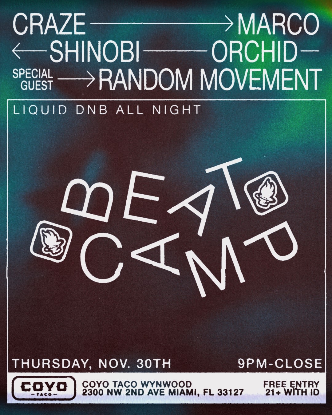 Beatcamp Miami - Dnb Monthly W/ Craze + Guests November 2023
