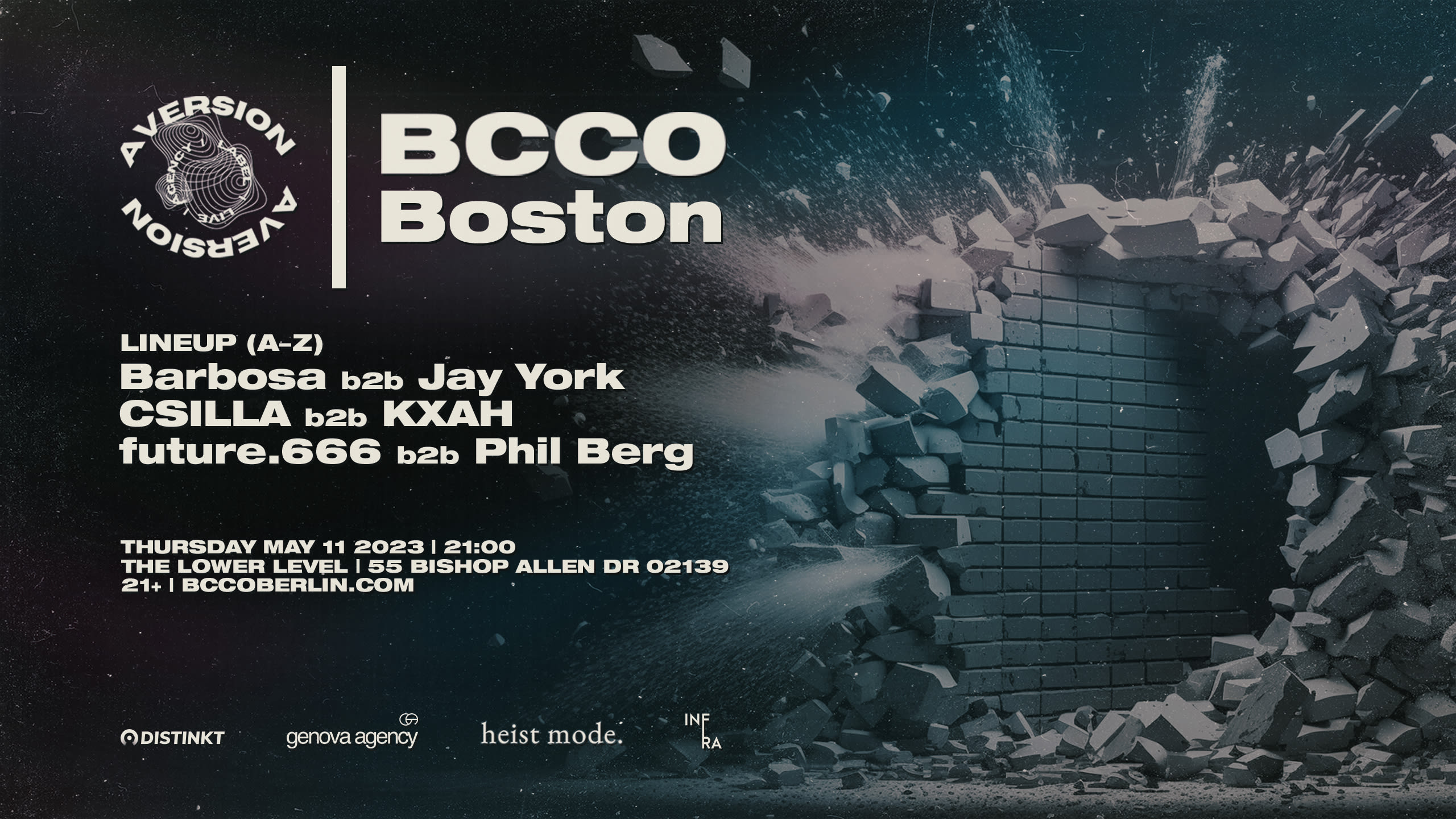 Bcco X Aversion (Boston And Us Debut)