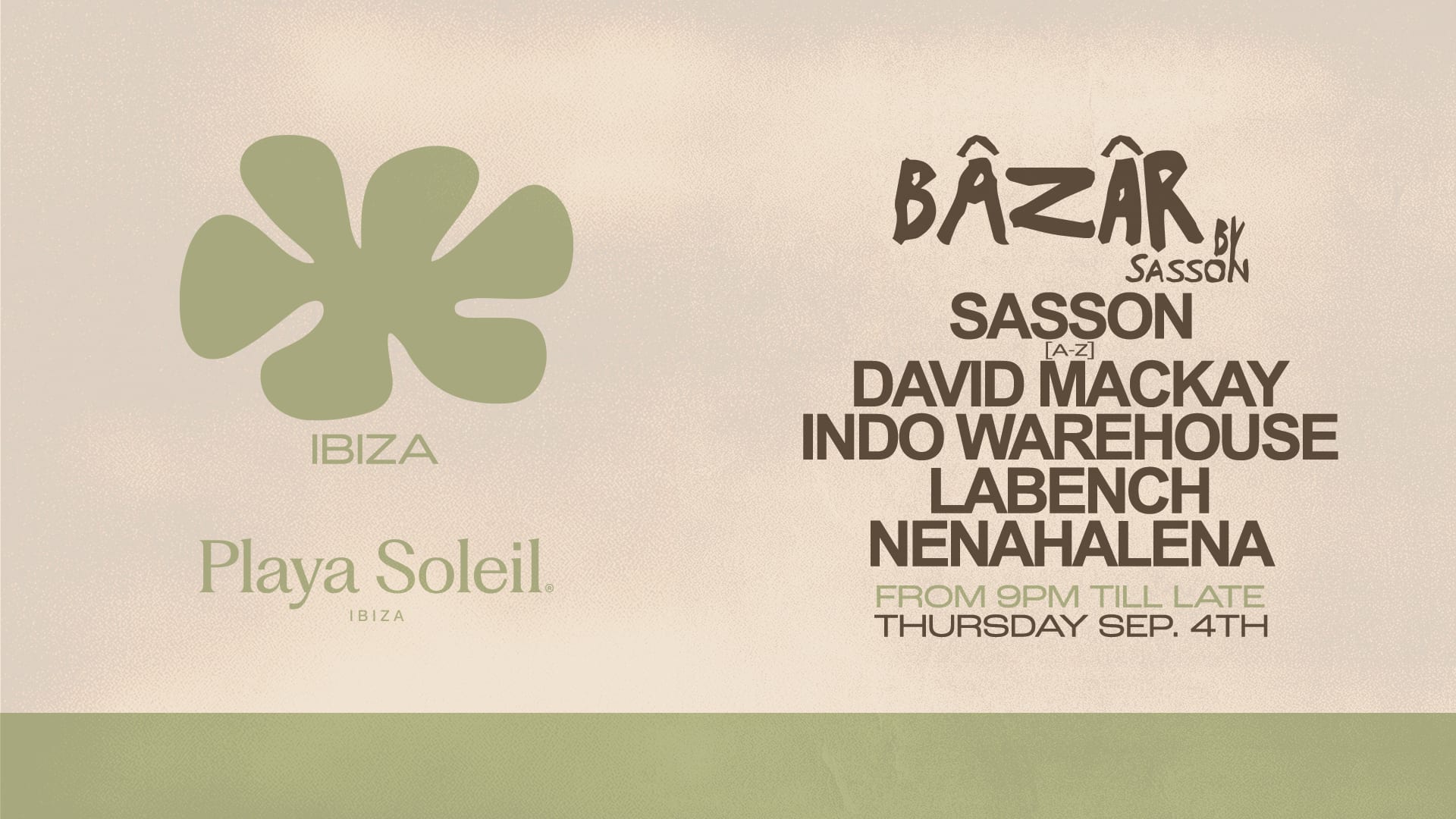 Bâzâr By Sasson @Playa Soleil | Thursday September 4th