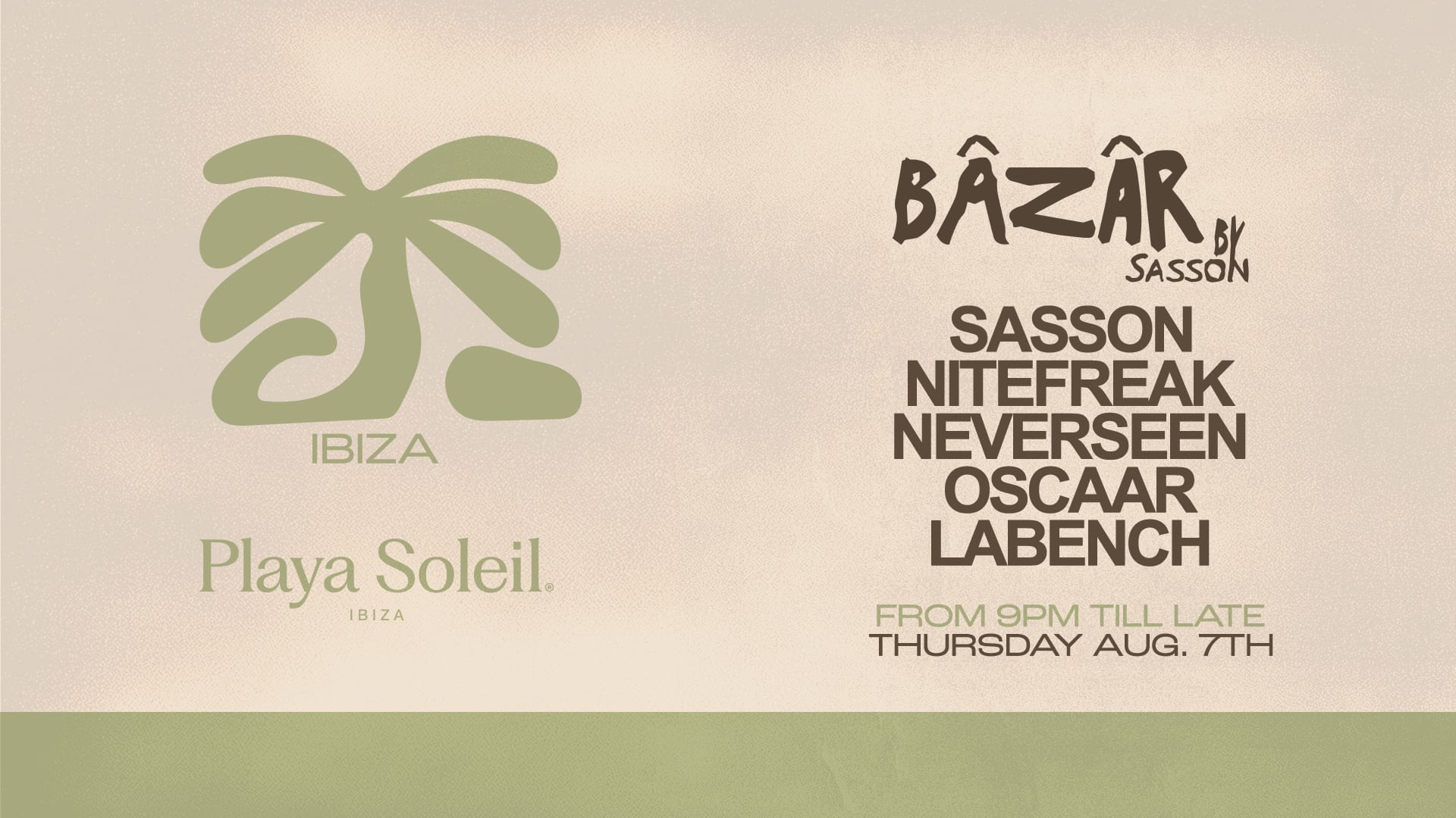 Bâzâr By Sasson @Playa Soleil | Thursday August 7th