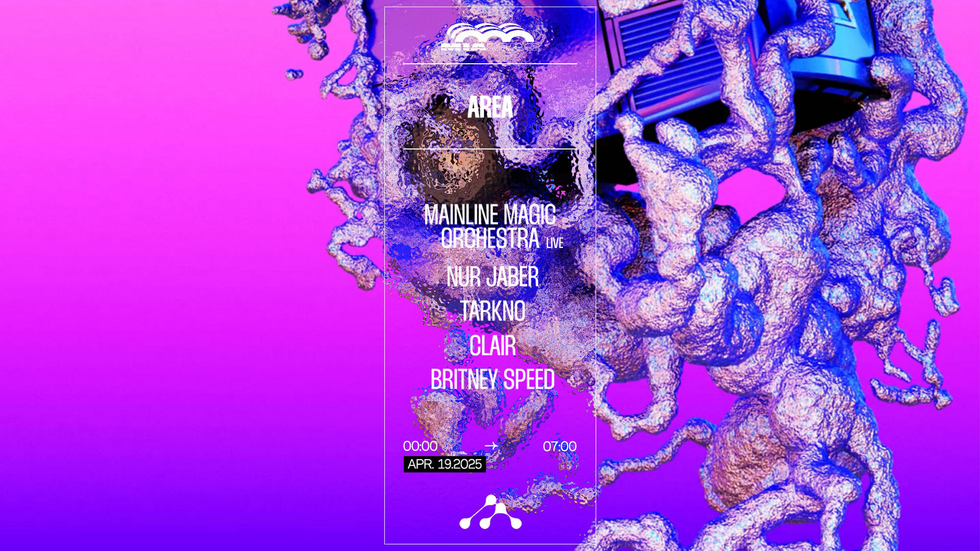 Area : Tarkno, Mmo (Live), Nur Jaber, Clair, Britney Speed
