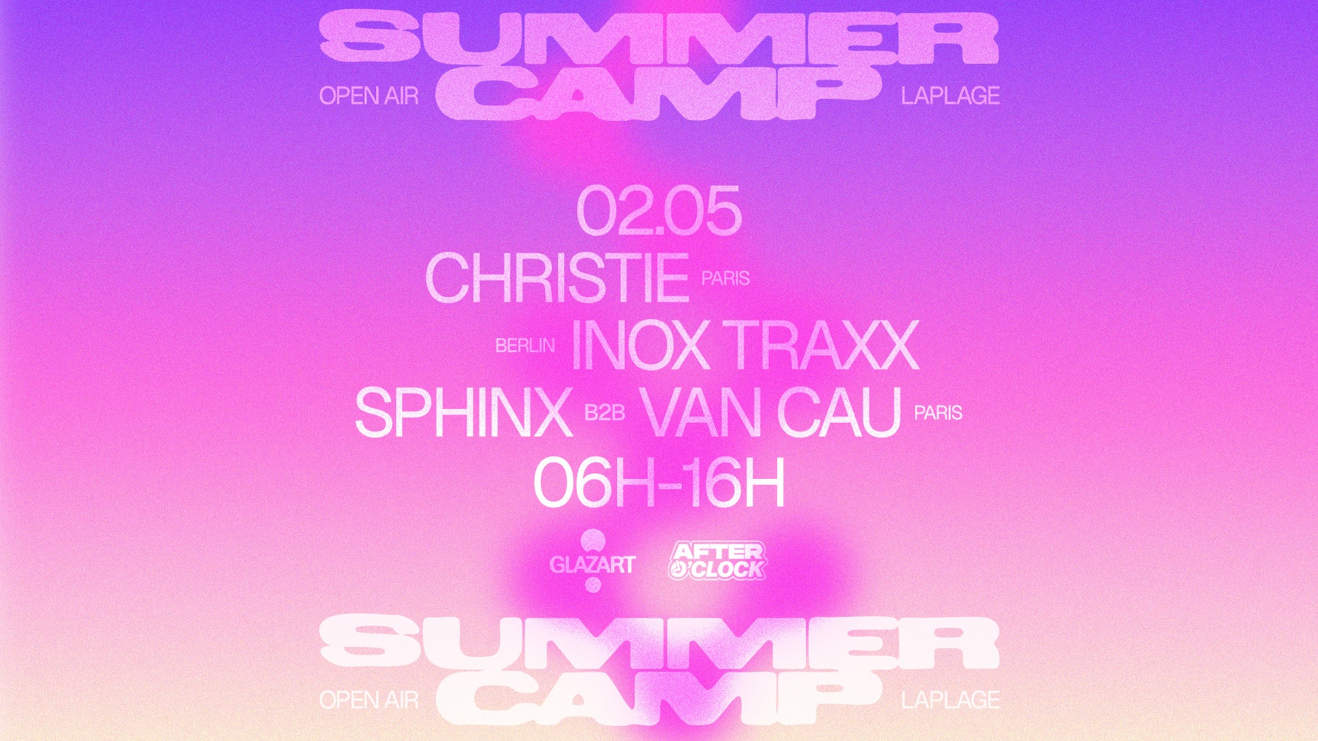 After O'clock X La Plage Open Air : Inox Traxx, Christie...