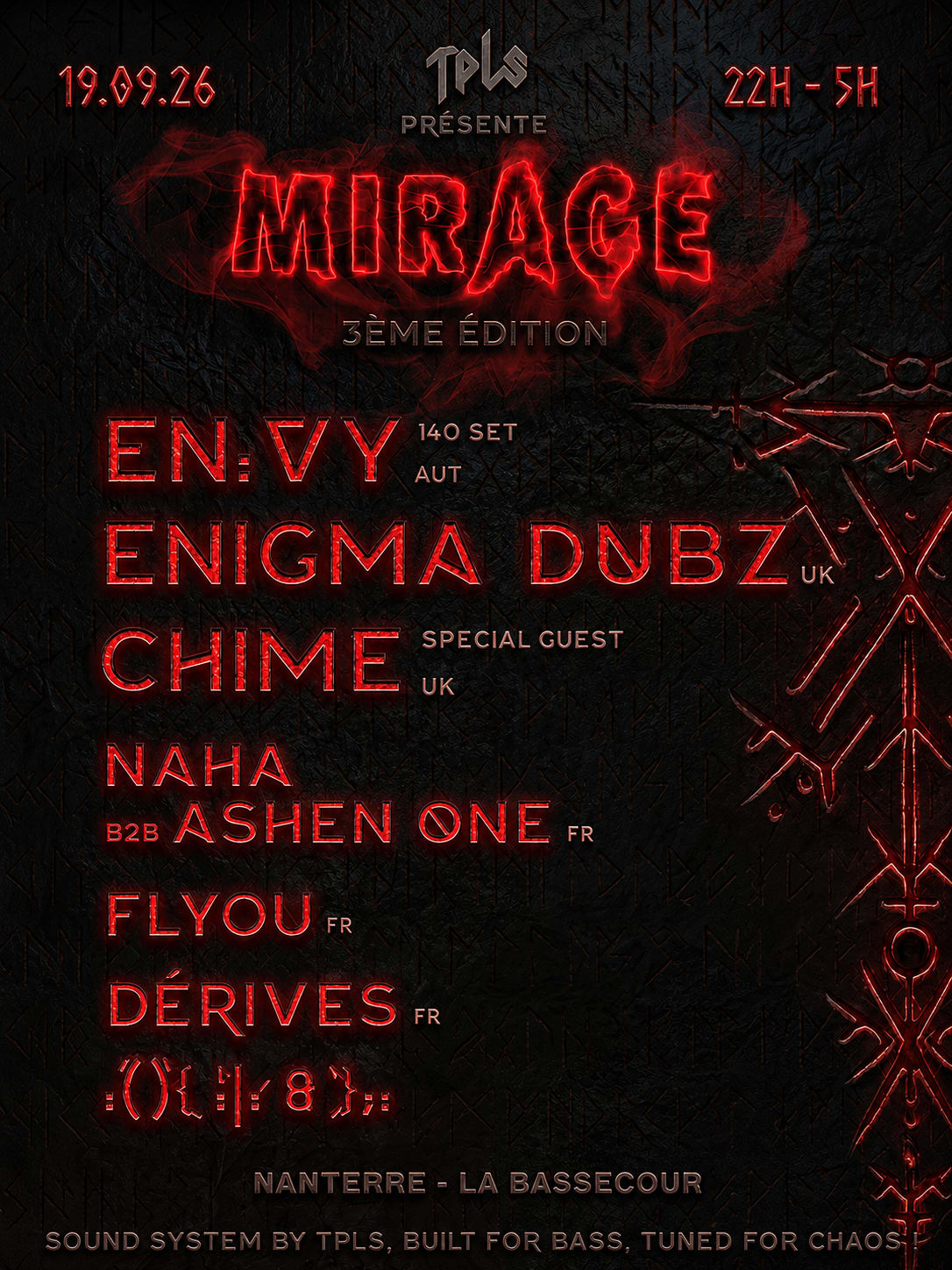 Tpls Présente : Mirage #3 - En:Vy, Enigma Dubz, Chime