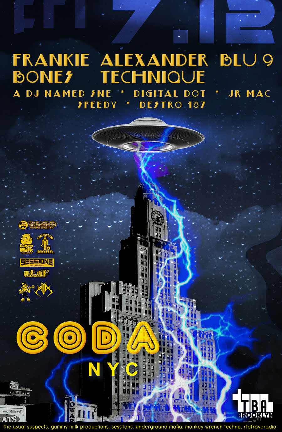 Coda: Frankie Bones, Alexander Technique, Blu 9, Sne