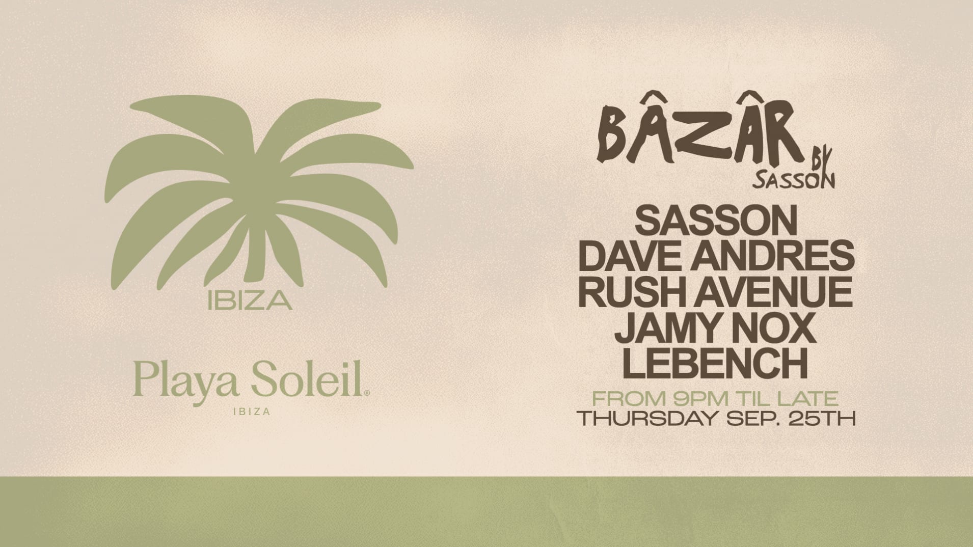 Bâzâr By Sasson @Playa Soleil | Thursday Sept 25th