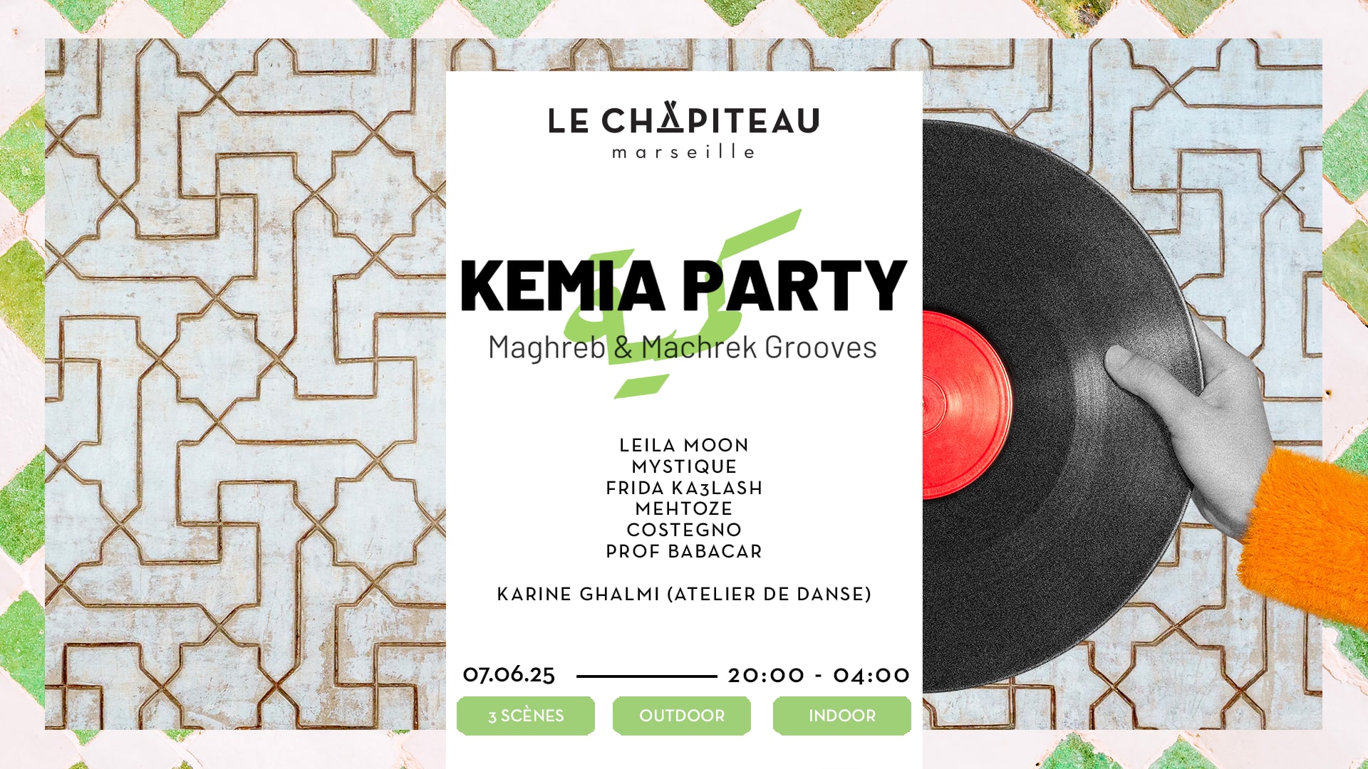 Kemia Party W/ Leïla Moon, Mystique, Frida Ka3lash, Mehtoze