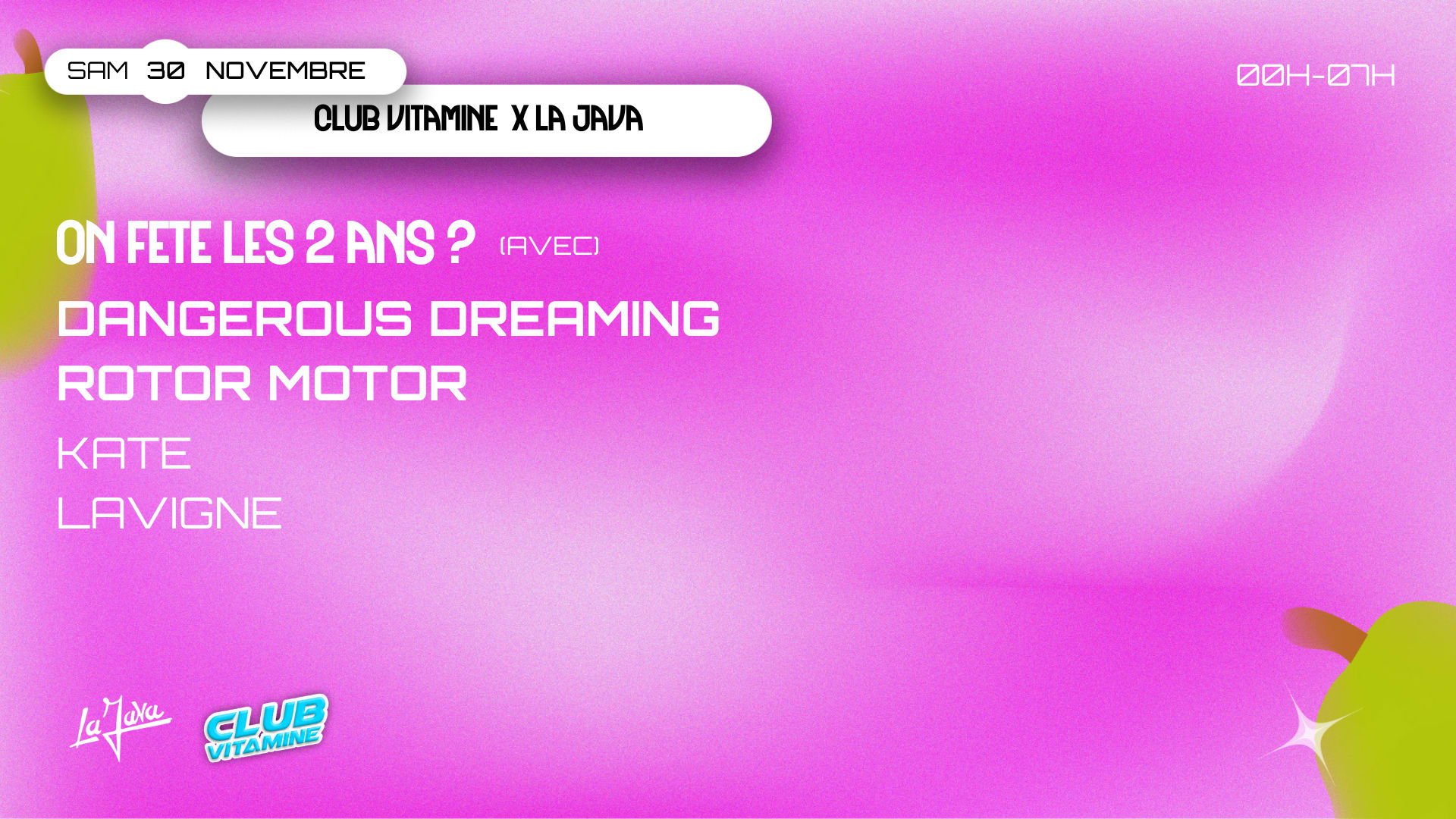 Club Vitamine 2 Ans : Dangerous Dreaming, Rotor Motor..
