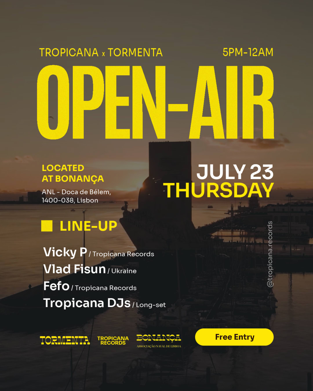 Tropicana X Tormenta: Open-Air @ Bonança / Doca De Belém