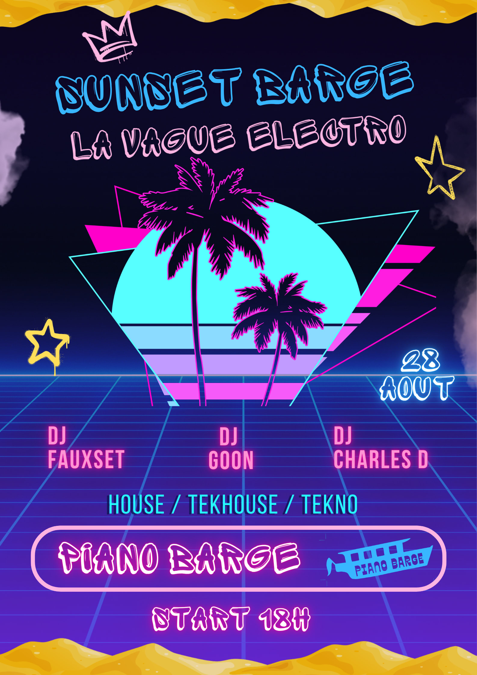 Sunset Barge By La Vague Electro