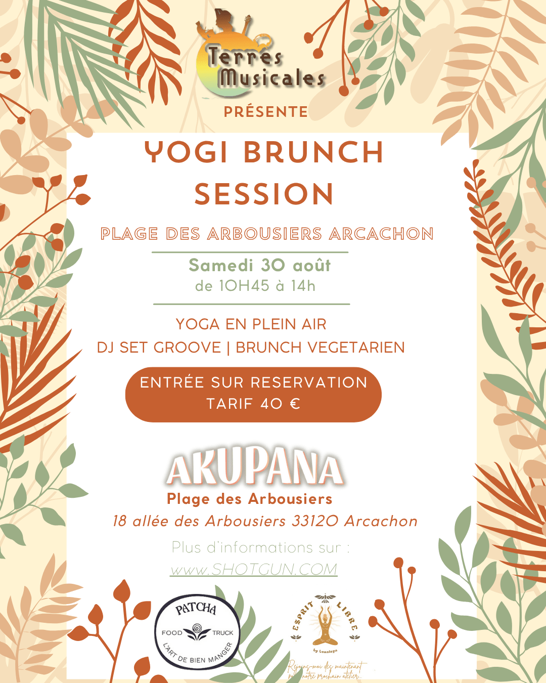 YOGI BRUNCH plage des arbousiers AKUPANA FESTIVAL