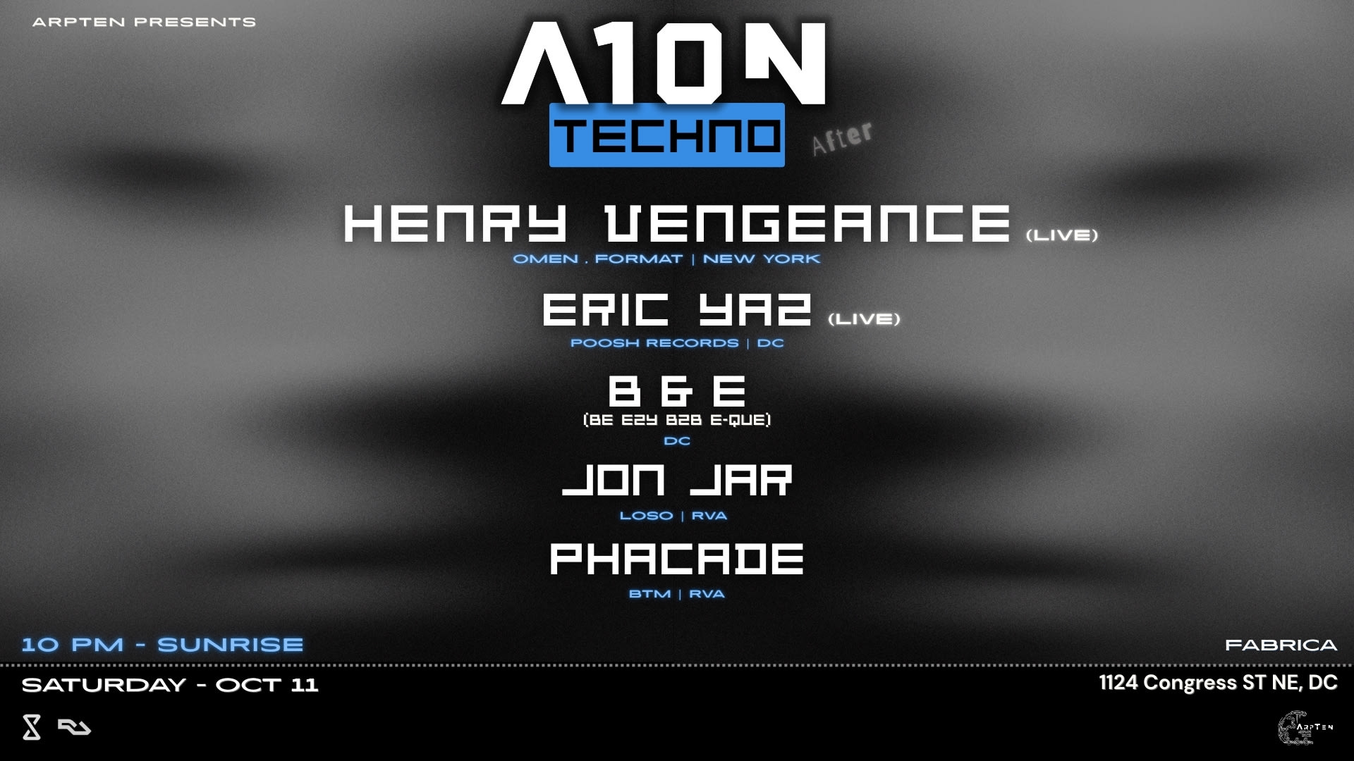 A10n Techno : Henry Vengeance (Omen | Nyc), Eric Yaz