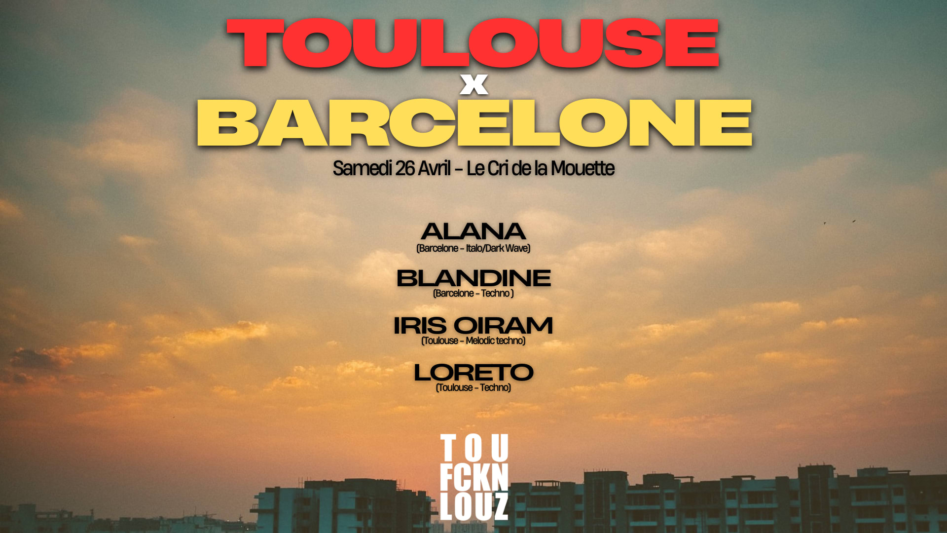 Toulouse X Barcelone ~ Techno Noche @ Cri De La Mouette
