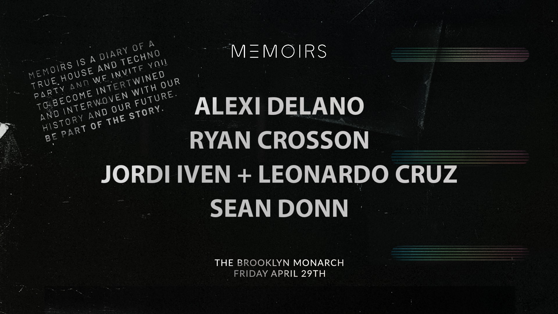 Memoirs W/ Alexi Delano, Ryan Crosson + More