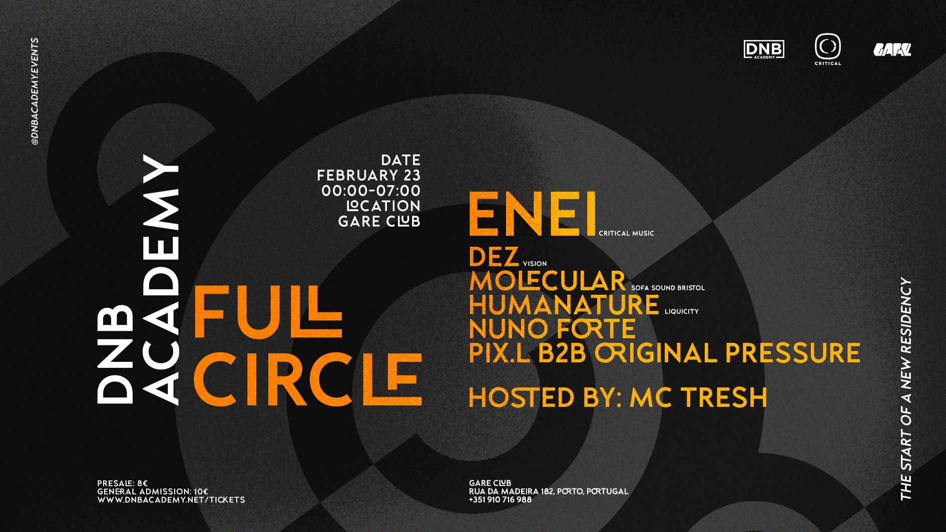 Dnb Academy: Full Circle Presents Enei @ Gare Porto