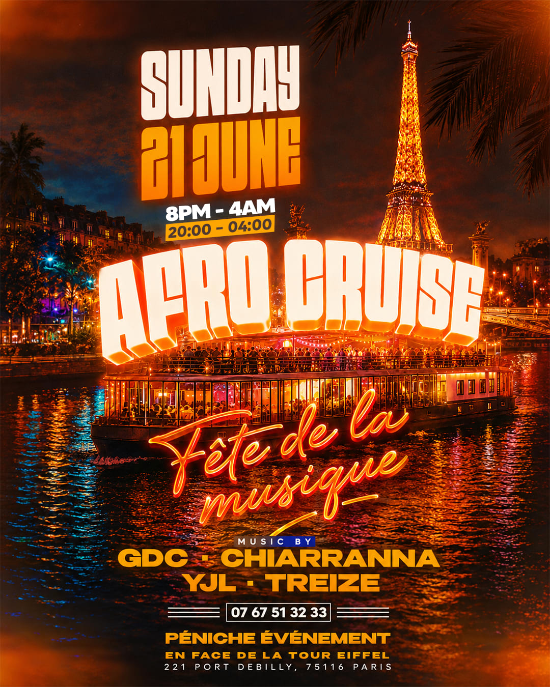 Afro Cruise Édition "Fête De La Musique" - Croisière+Soirée