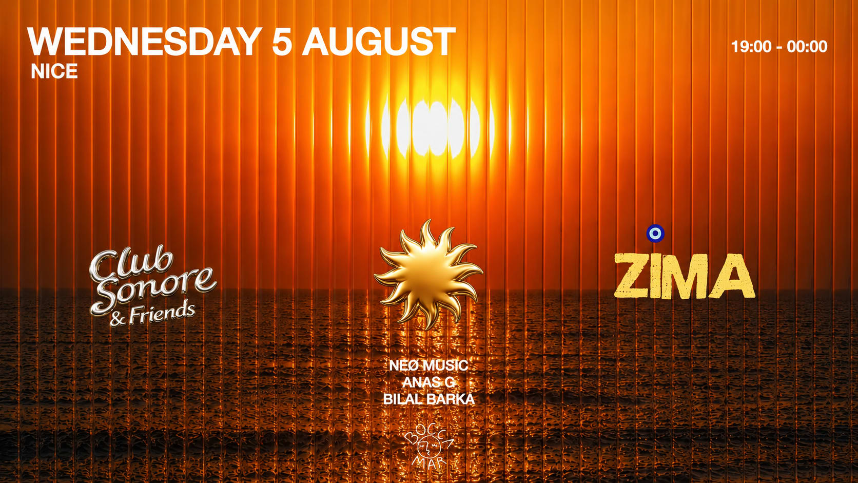 Club Sonore X Zima Édition II  X Wednesday 5 August X Beach