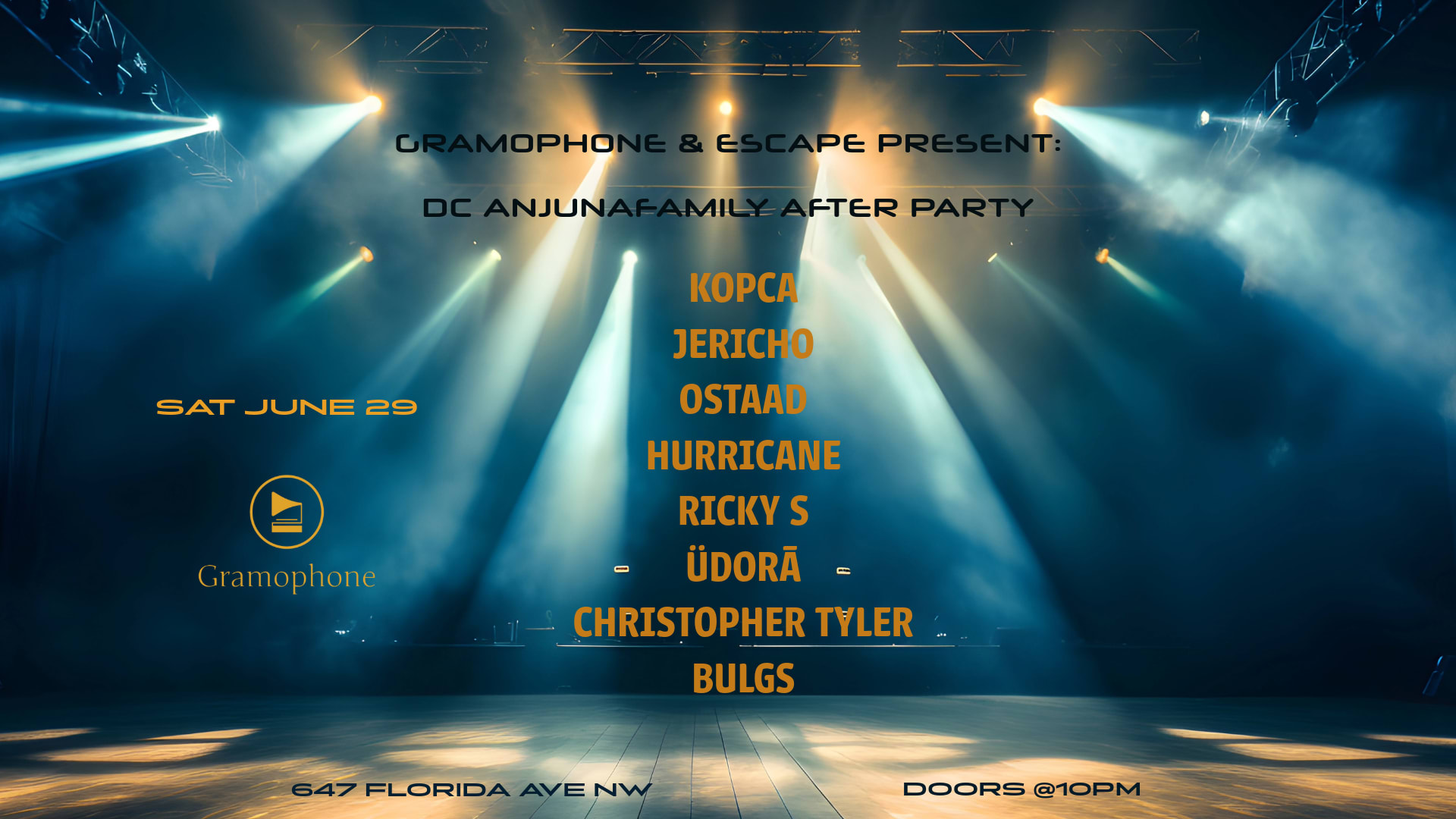 Gramophone & Escape Present: DC Anjuna Family After Party