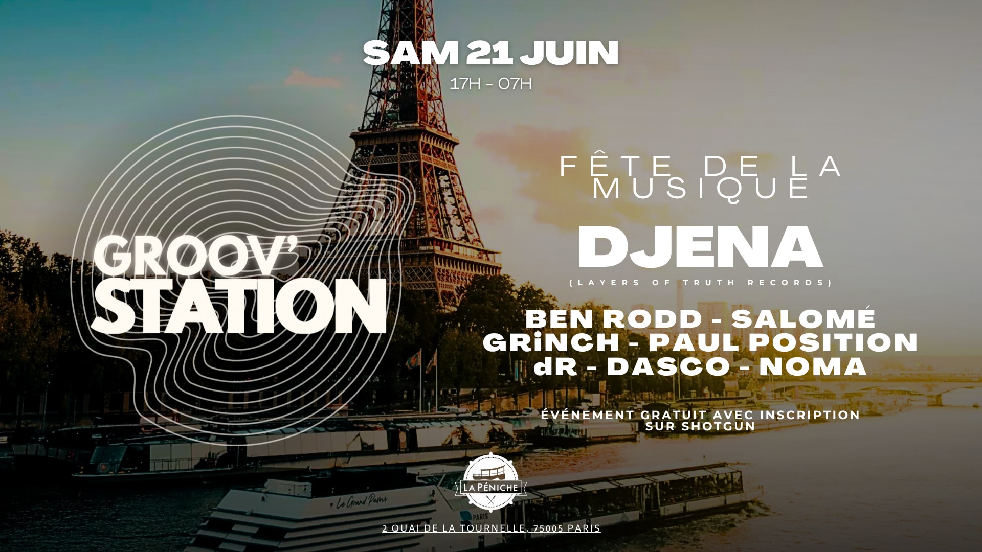 Groov’Station X Fête De La Musique @ La Péniche