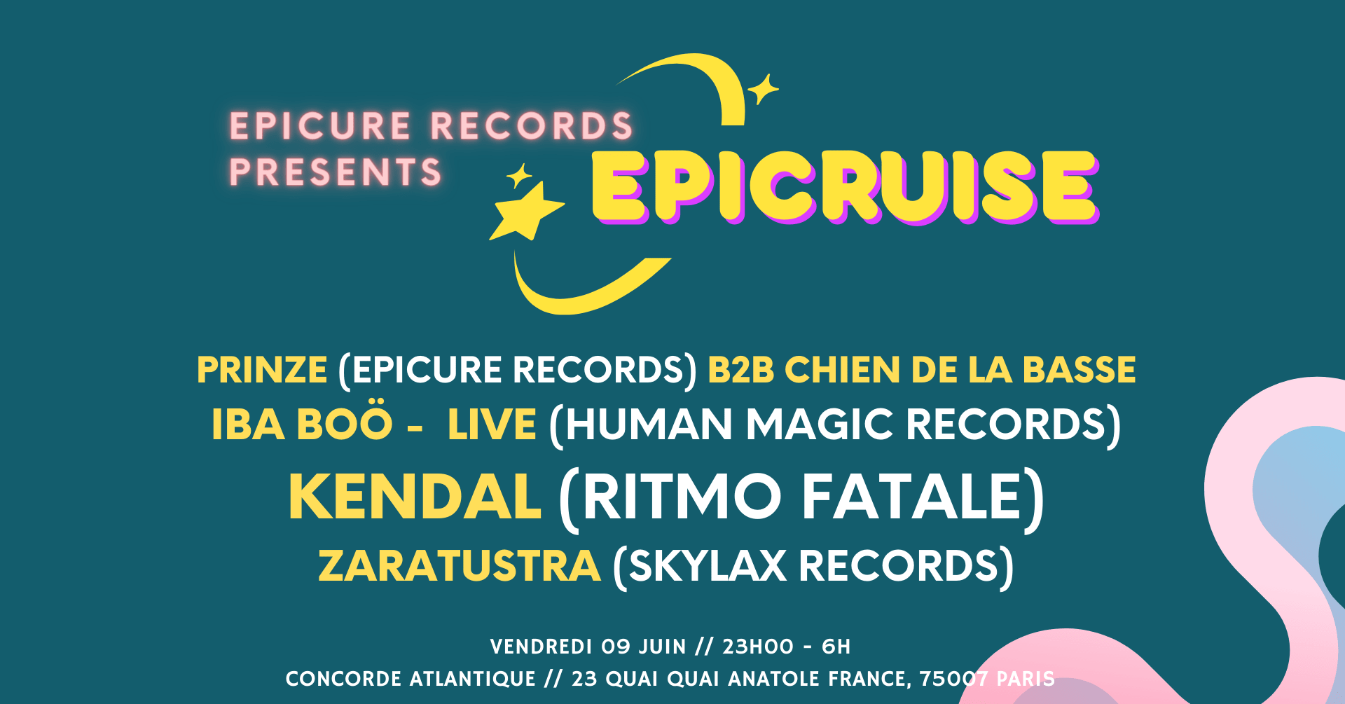 Epicruise / Kendal, Iba Boö, Zaratustra @Concorde Atlantique